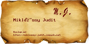 Miklóssy Judit névjegykártya